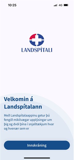 Innskráningarþjónusta Landspítalaappsins (19500 bytes)