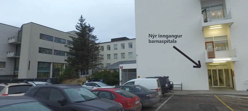 Inngangur barnaspítala færður 50 metra til austurs (Myndskeið)