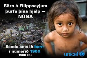 Hjálpum Filippseyingum - Unicef